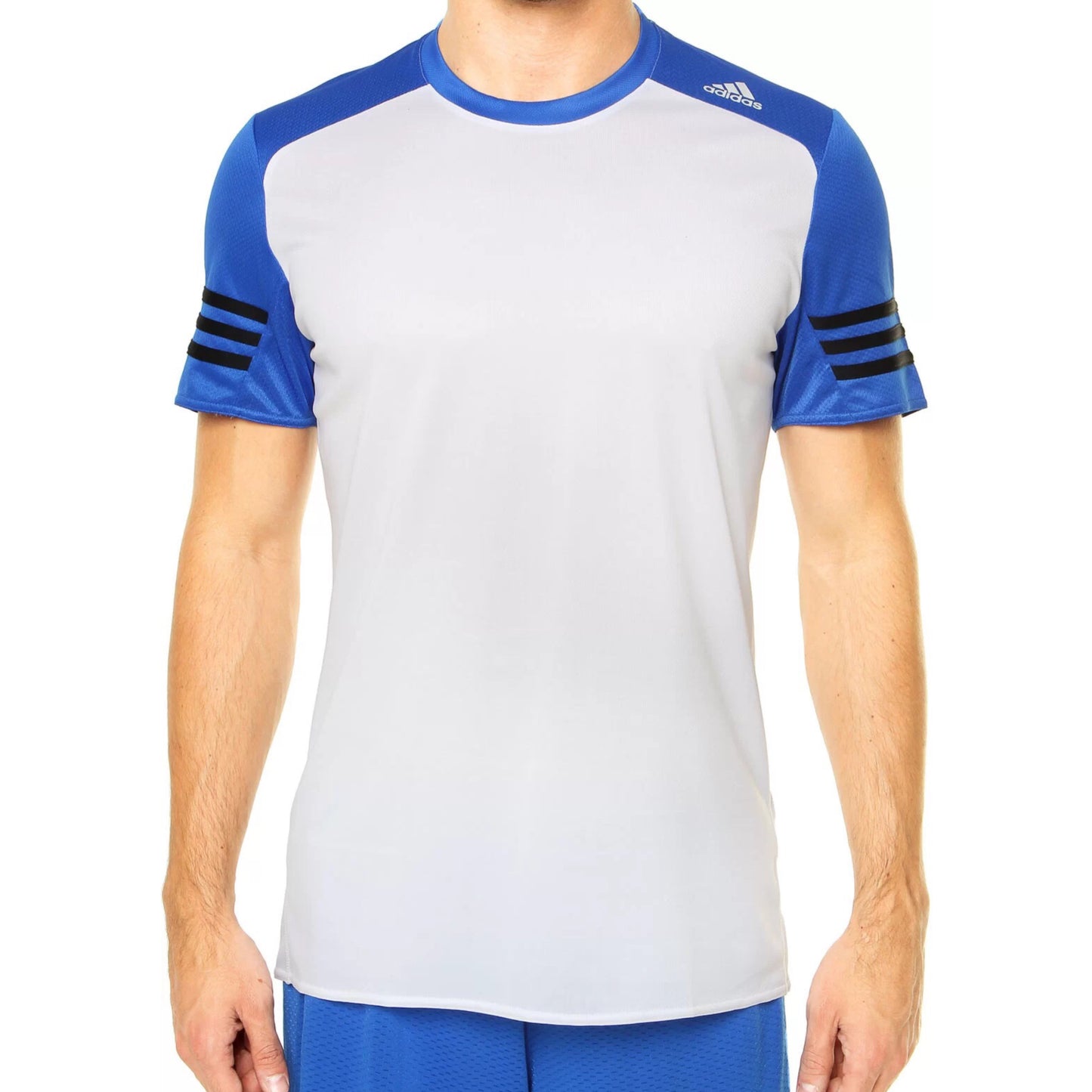 Adidas Men’s Response Top Tee Shirt (White-blue)