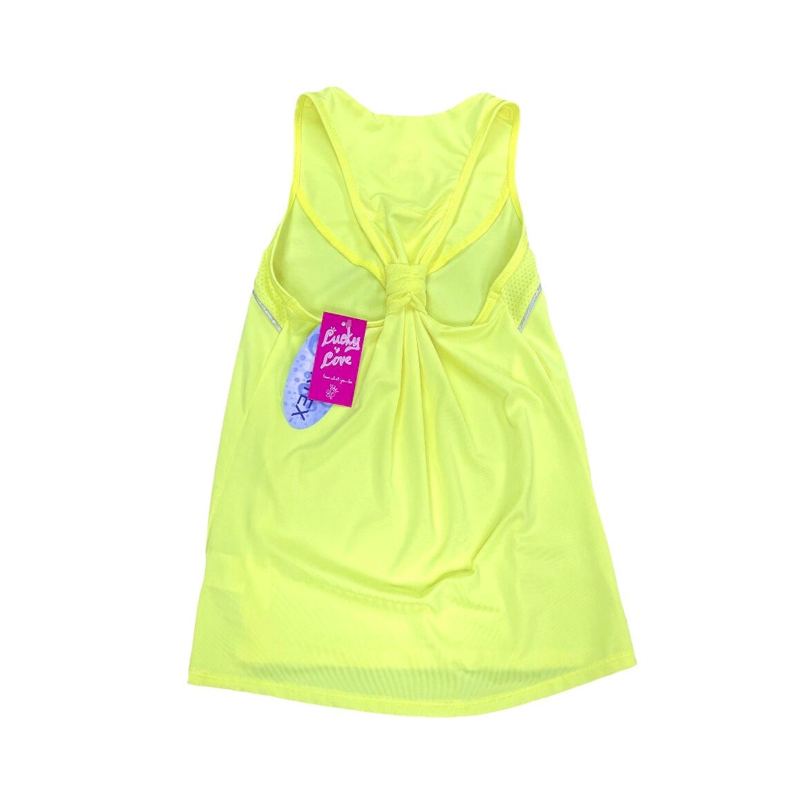 Lucky in Love Kids Junior Girl’s V-Neck Tank Top (Neon yellow)