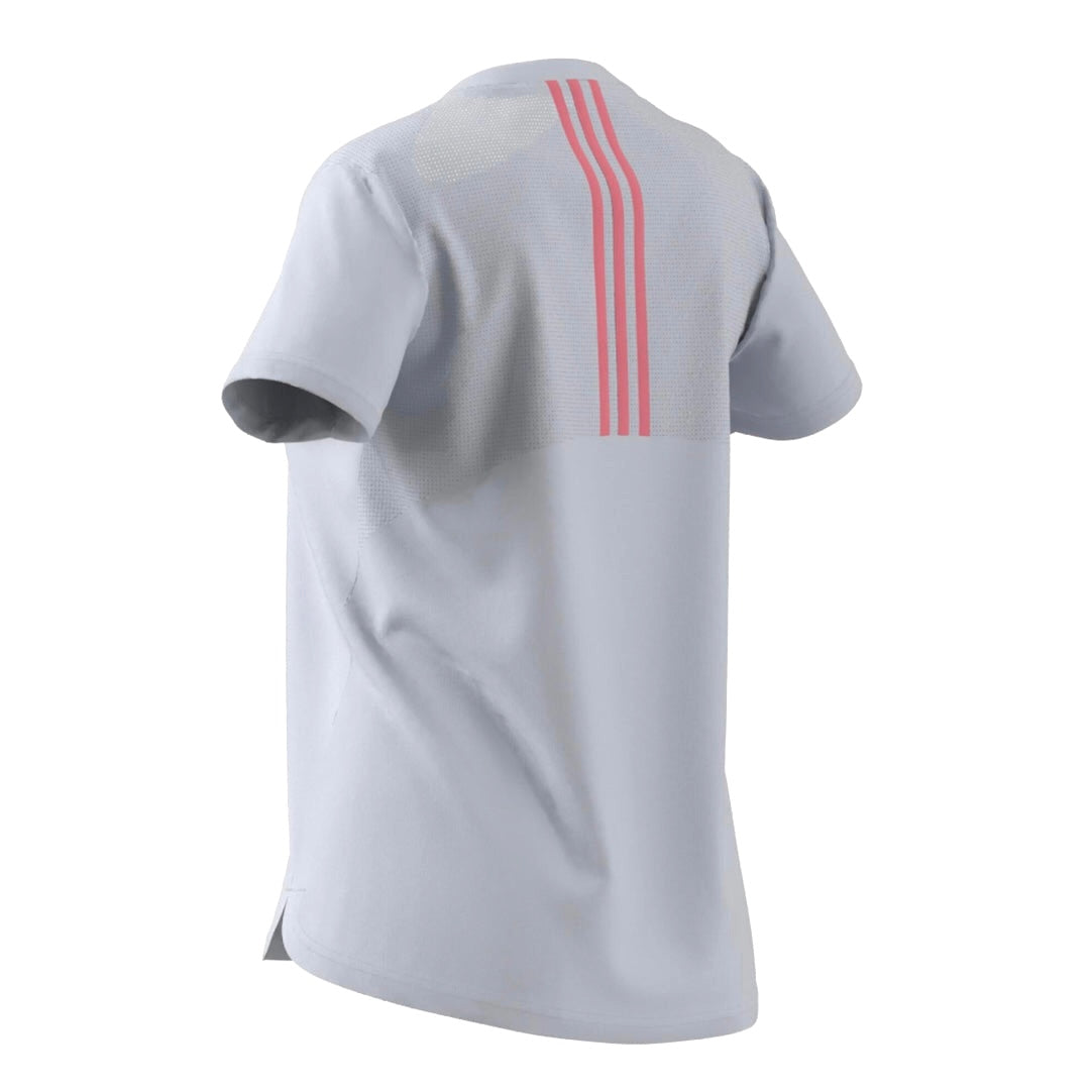 Adidas Women's AEROREADY Designed 2 Move 3-Stripes Top Tee Shirt (Light grey)