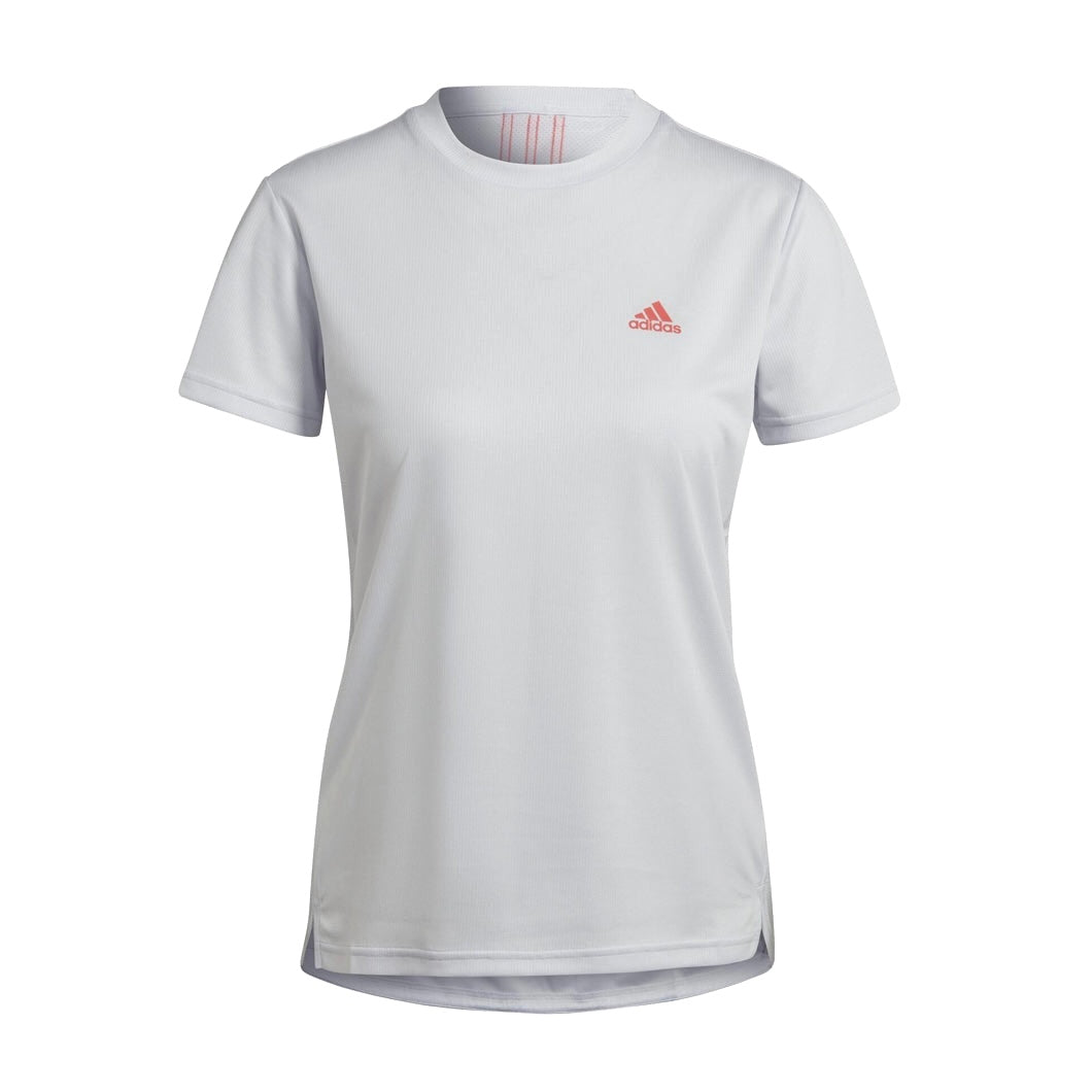 Adidas Women's AEROREADY Designed 2 Move 3-Stripes Top Tee Shirt (Light grey)