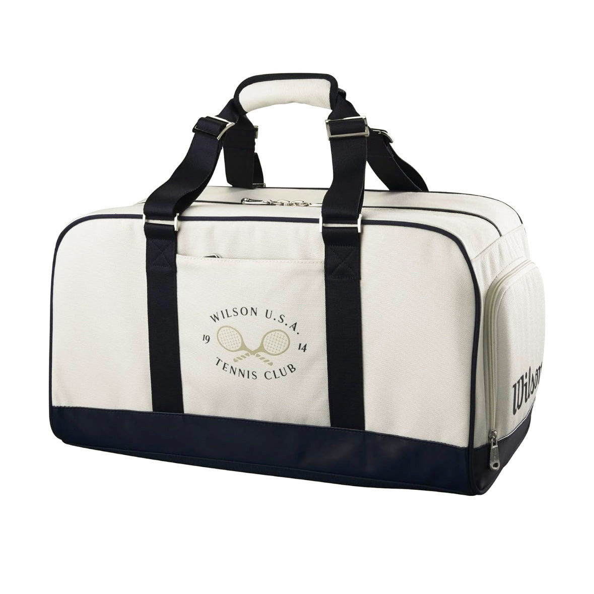Wilson 1914 Heritage Tennis Duffle Bag (Off White-Dark Navy)