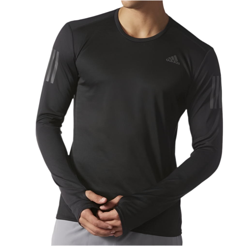 Adidas Men’s Response Tee Top Long Sleeve Shirt (Black)