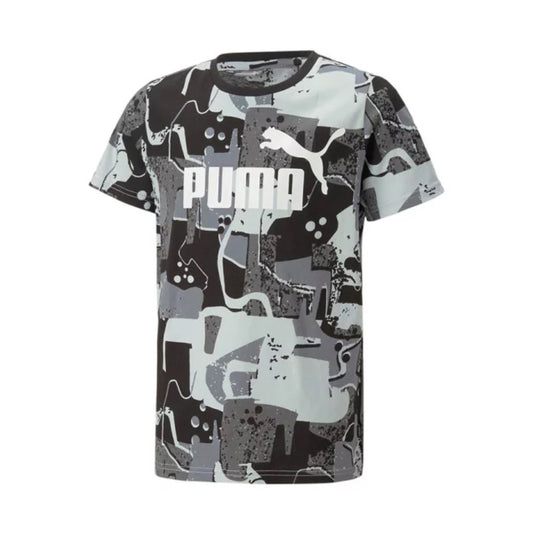 Puma Junior Kids / Youth Boy’s Street Art Top Tee T-Shirt (Black-grey)