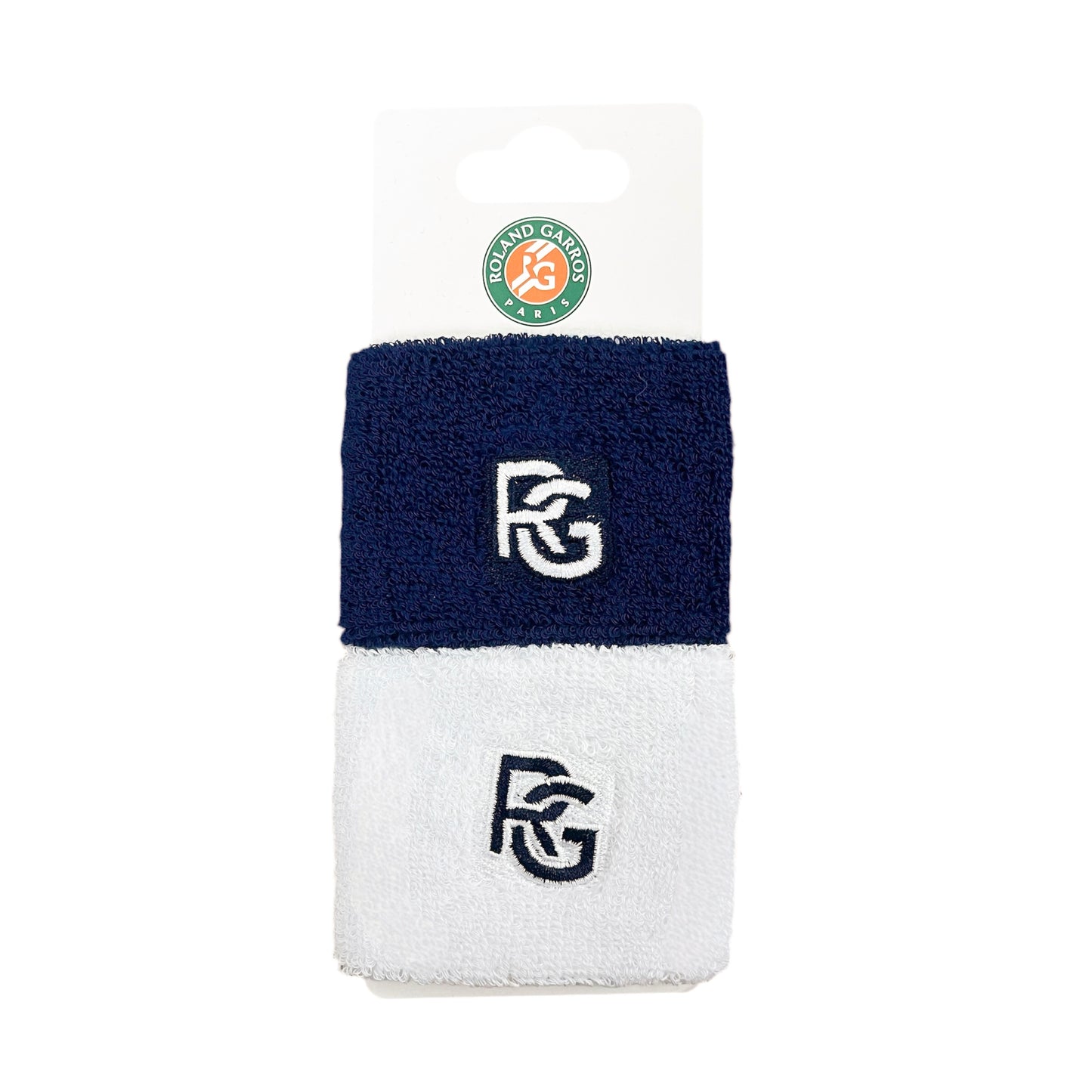 Roland Garros 6cm Logo Wristbands (Navy-White)
