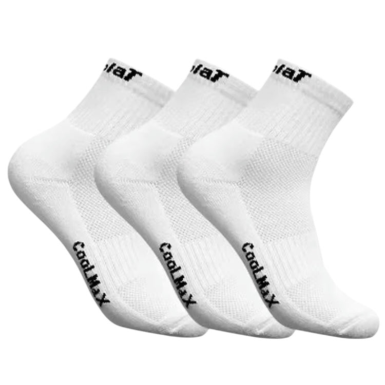 Babolat Cotton Lightweight Quarter (Ankle) Sport Socks (White) (1 pair)