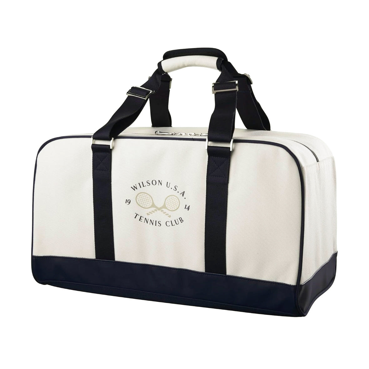 Wilson 1914 Heritage Tennis Duffle Bag (Off White-Dark Navy)