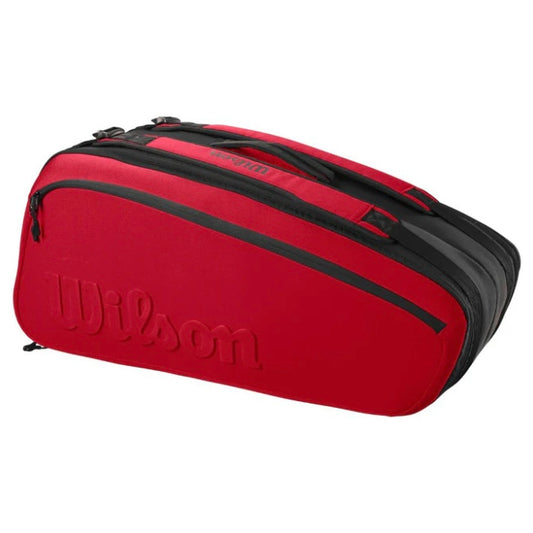 Wilson Super Tour Clash v2 (9 Pack) Tennis Racket Bag (Red-Black)