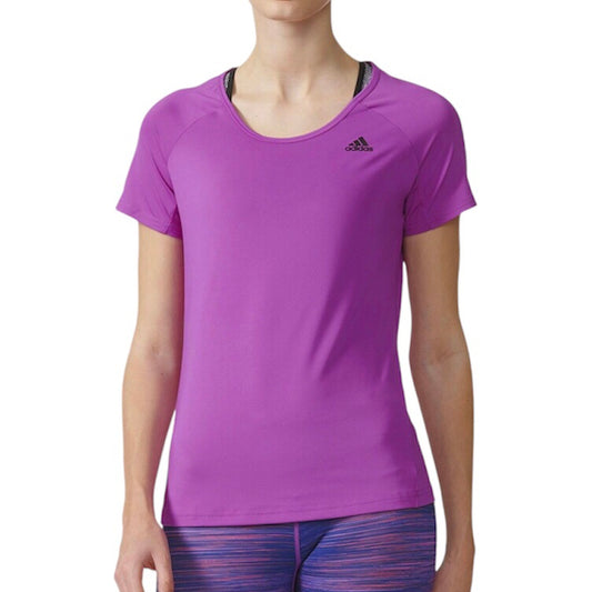 Adidas Women’s Basic Performance Tee Top T-Shirt (Purple)