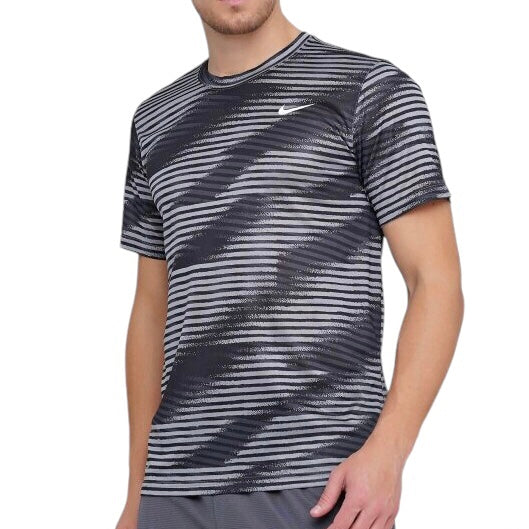 Nike Men's Dri-Fit Camo Top Tee Shirt (Black-grey)