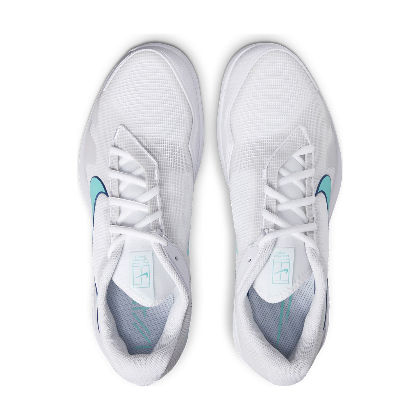 Nike Court Air Zoom Vapor Pro Hard Court Men’s Tennis Shoes (White/Dynamic Turq-Light Bone)