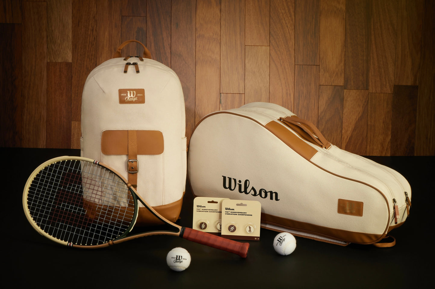 Wilson 110th Anniversary (6 Pack) Racket Bag (Cream-Brown)