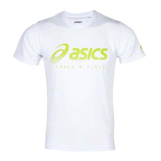 ASICS Men’s Dri-Fit Logo Tee Top Shirt (White)