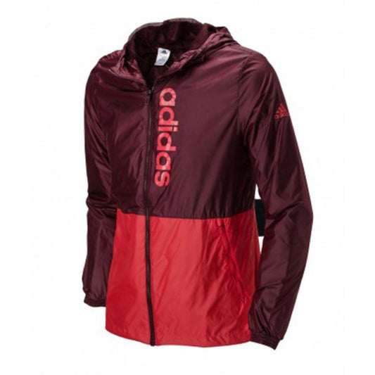 Adidas Men’s Linear Windbreaker Jacket (Maroon Red)