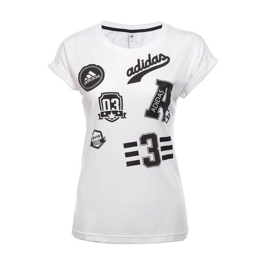 Adidas Women’s Graphic Tee Top T-Shirt White (size: L)