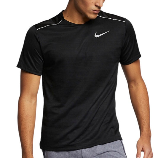 Nike Men’s Dri-Fit Miler Running Top Tee Shirt (Black)