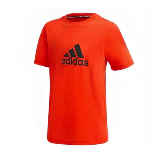 Adidas Junior Kids / Youth Boy’s Cotton Tee Top T-shirt (Orange-black)