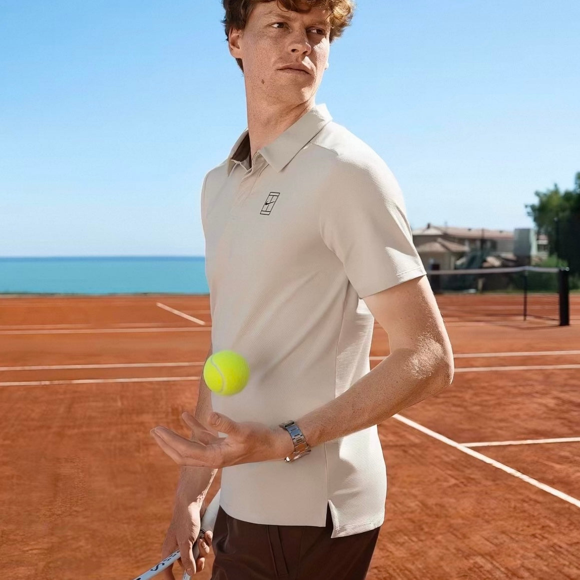 Nike Court Advantage Men’s Dri-FIT Tennis Polo Top Tee Shirt (Sand Drift-Light British Tan)