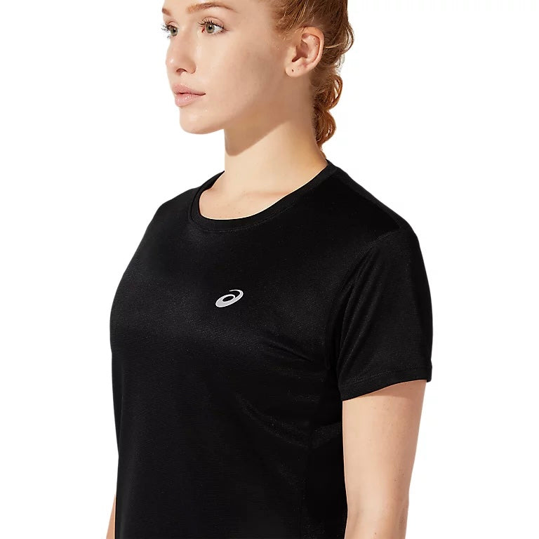 ASICS Women’s Silver SS Top Tee Shirt (Black)