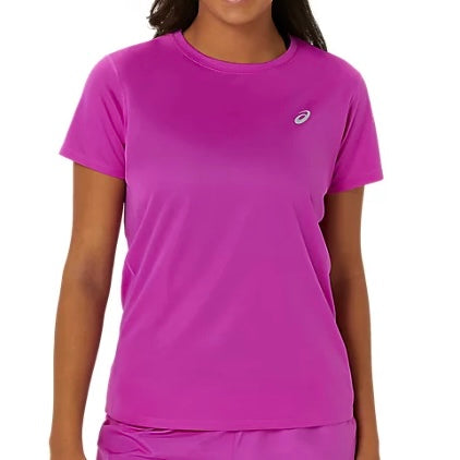 ASICS Women’s Silver SS Top Tee Shirt (Magenta Pink)