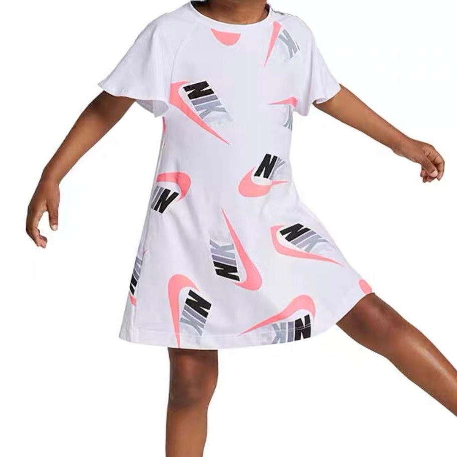 Nike Junior Kids / Youth Girl's Logo cotton dress (white)