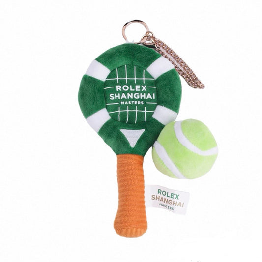 Rolex Shanghai Masters Racket & Tennis Ball Plush Keychain Keyring