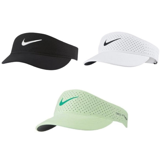 Nike Adult / Junior Advantage Visor (Black / White / Light Green)