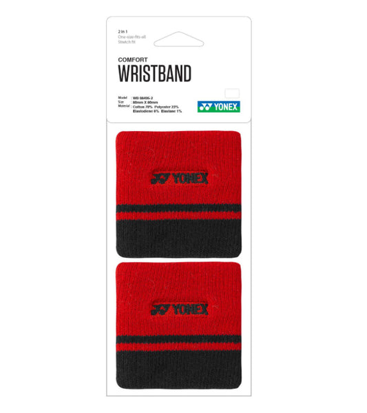 Yonex 8cm Comfort Wristband (a pair) (Red-black)