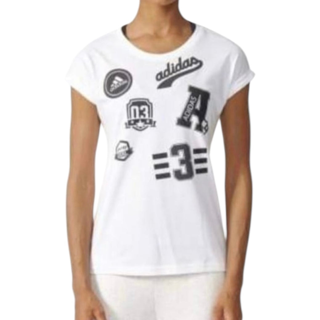 Adidas Women’s Graphic Tee Top T-Shirt White (size: L)