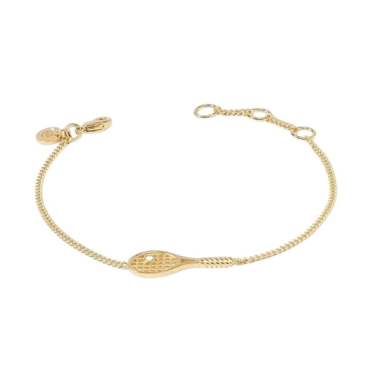 Tennis Racket Adjustable Bracelet (Gold)
