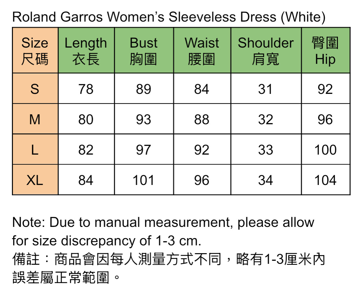 Roland Garros Women’s Sleeveless Dress (White)
