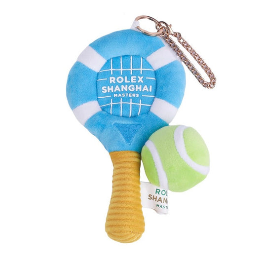 Rolex Shanghai Masters Racket & Tennis Ball Plush Keychain Keyring