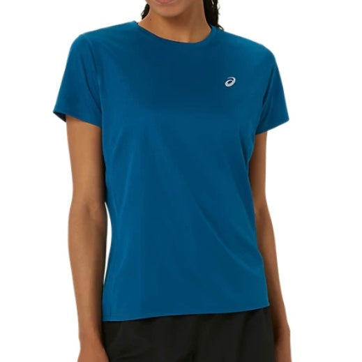 ASICS Women’s Silver SS Top Tee Shirt (Navy Blue)