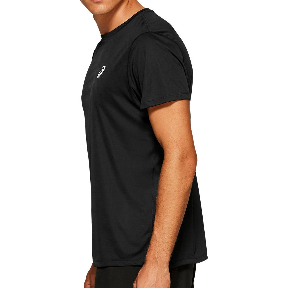 ASICS Men's Silver SS Top Tee Shirt (Black)