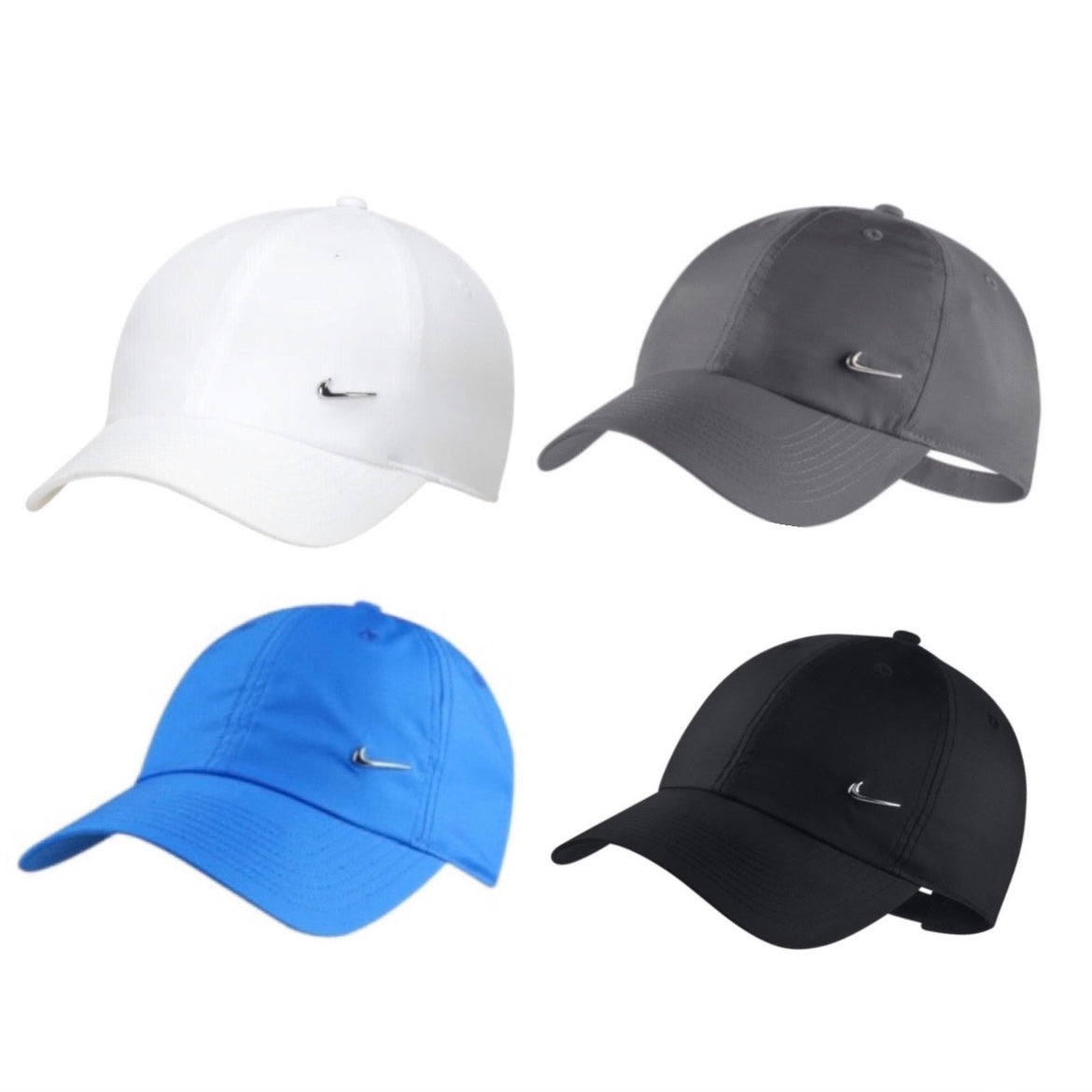 Nike One-Size Unisex Metal Swoosh H86 Adjustable Cap (White / Grey / Blue / Black)