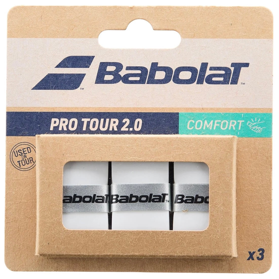 Babolat Pro Tour 2.0 Comfort Overgrip (White) (3 pieces) - SportStation HK