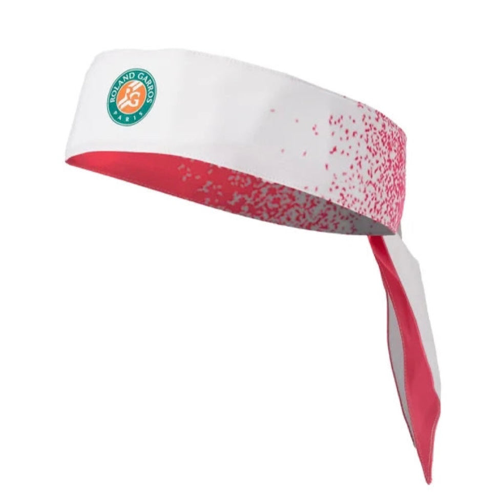 Roland Garros Performance Reversible Head Tie Bandana (pink-white)