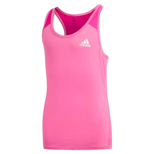 Adidas Junior Girls Logo Pink Tank (size S)