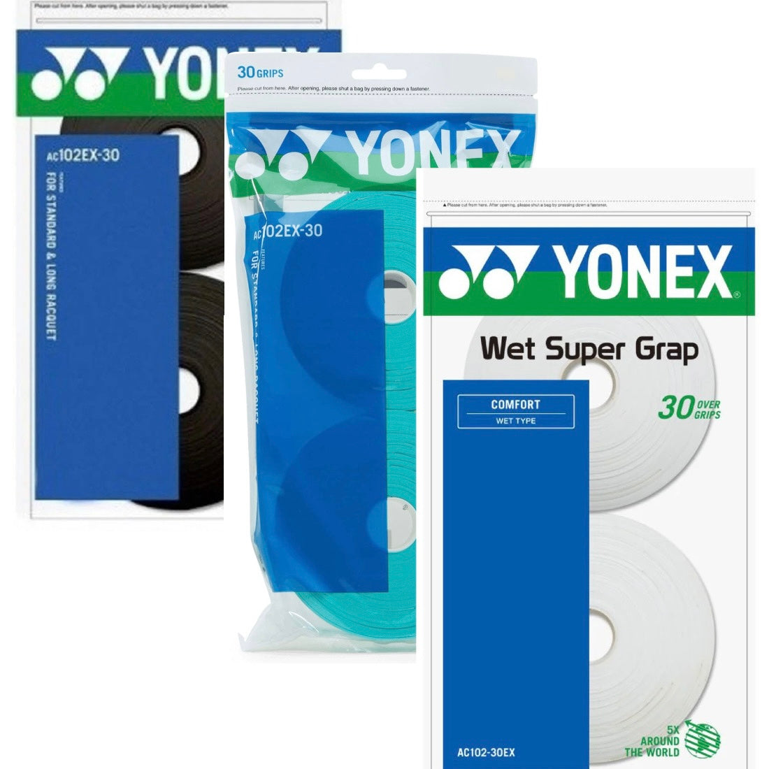 Yonex Super Grap Overgrip 30 pack (Black / Mint / White) - SportStation HK