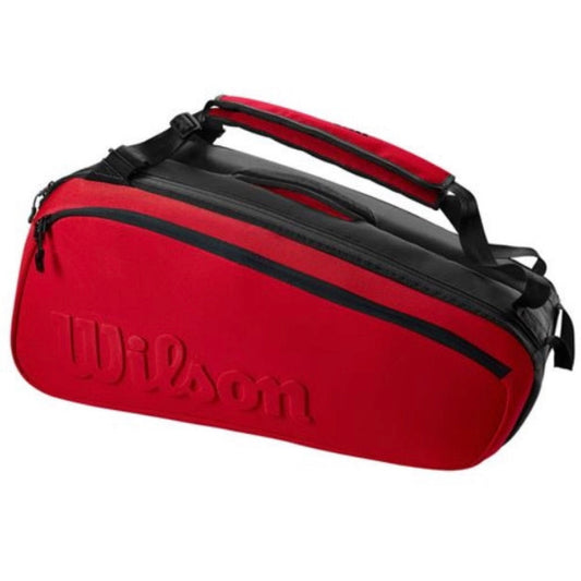 Wilson Super Tour Clash v2 (9 Pack) Tennis Racket Bag (Red-Black)