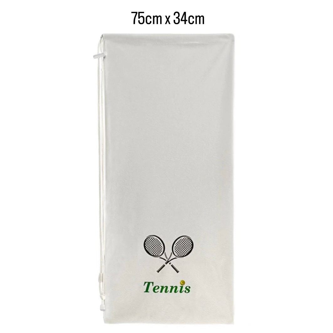 Tennis Racket String drawstring Bag (white)