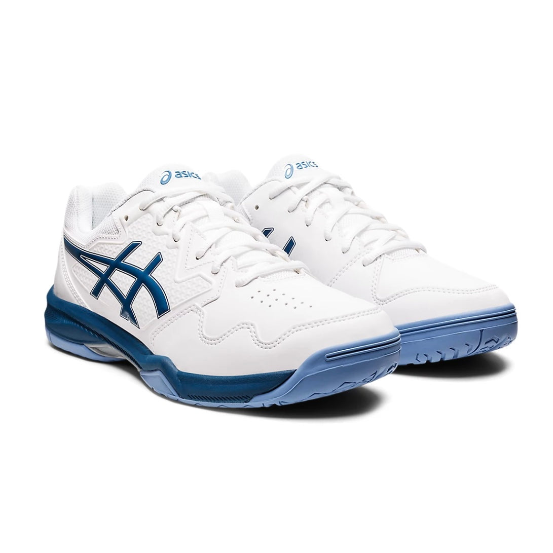 Asics Gel-Dedicate 7 Hard Court Men's Tennis Shoes (White-Light Indigo)