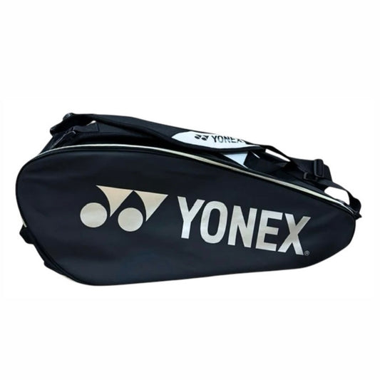 Yonex Professional (6 Pack) Racket Bag (Jet Black-Star White-Light Gold)