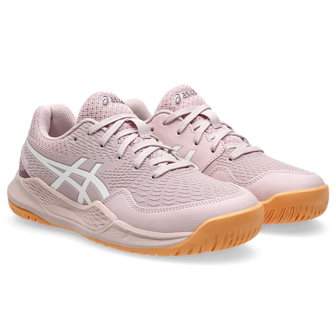 Asics Gel-Resolution 9 GS Junior Tennis Shoes (Watershed Rose-White)