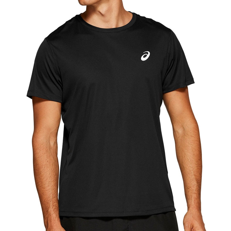 ASICS Men's Silver SS Top Tee Shirt (Black)