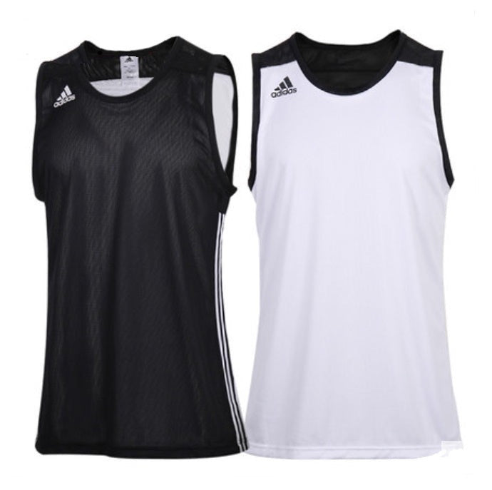 Adidas Men's Reversible Sleeveless Tank Top Tee Shirt (Black-White)