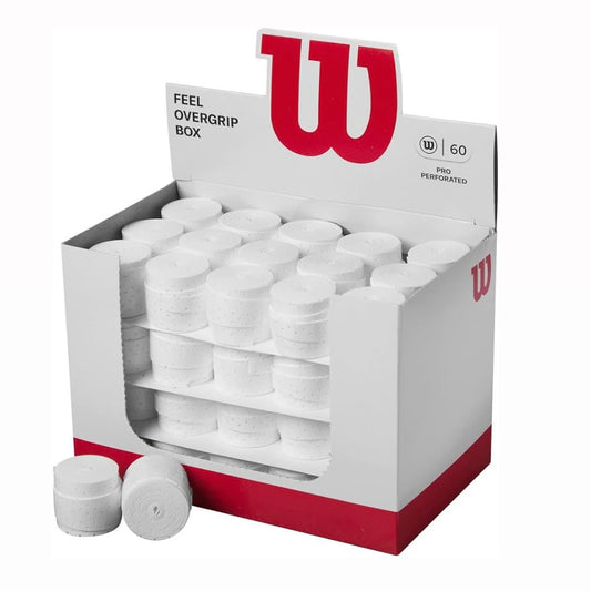 Wilson Pro Perforated Feel Overgrip Box (White) (60 pieces)