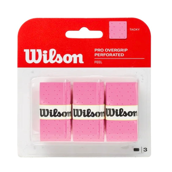 Wilson Pro Perforated Feel Overgrip (Neon Pink) (3 pieces)