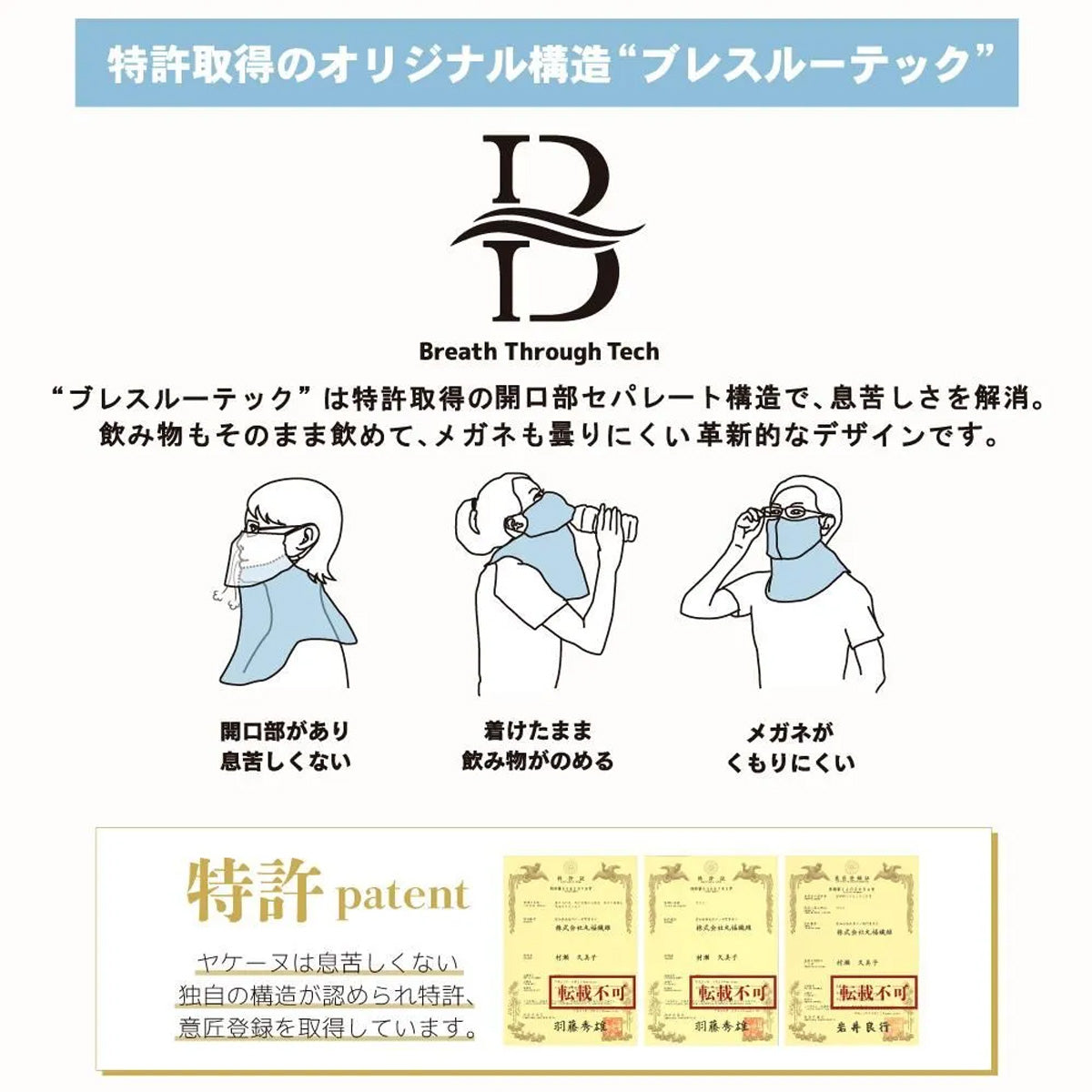 Yakenu Japan Face Cover (So Cool) Washable UV Protection Cut Mask