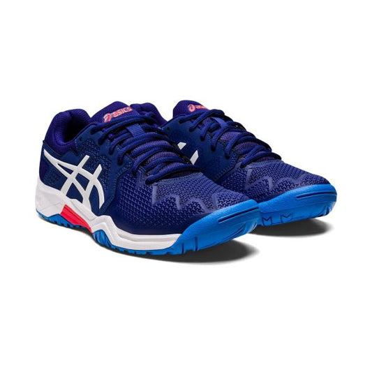 Asics Gel-Resolution 8 GS Junior Tennis Shoes (Dive Blue-White)