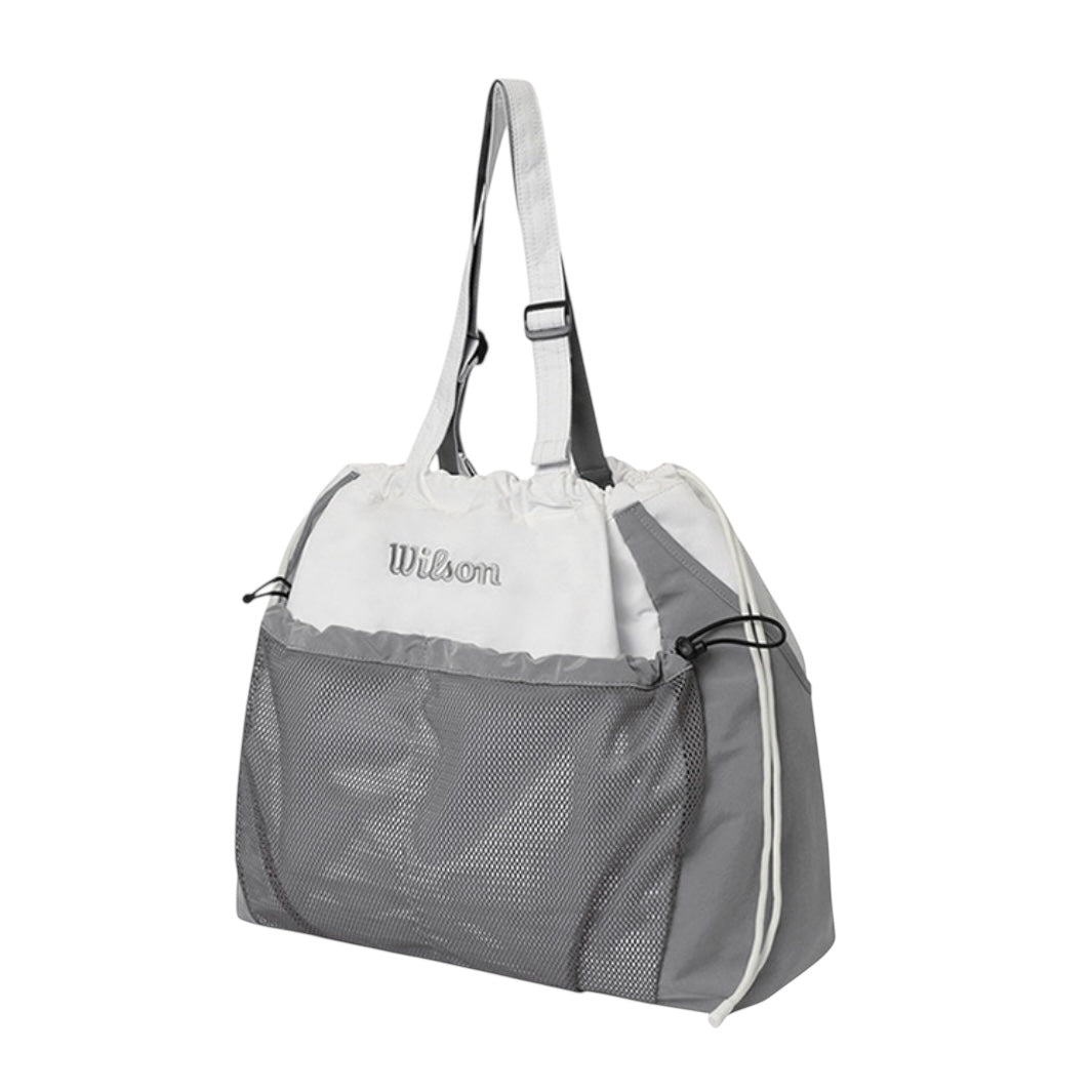 Wilson All Around Drawstring Multi Purpose Tote Bag (White-Grey)
